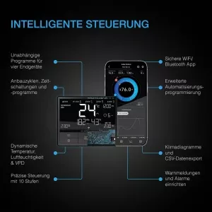 AC Infinity Inc. CLOUDLINE PRO T4, leises Inline-Lüftersystem mit Temperatur- und Feuchtigkeitssteuerung, 100 mm